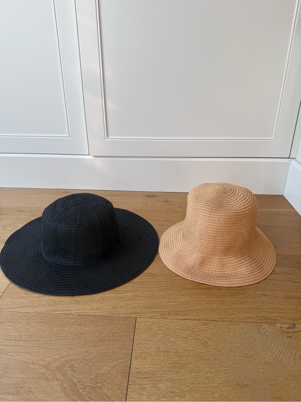 Womens Wide-Brim Sun Hat - Black and Tan (Madewell and H&M)